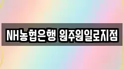 NH농협은행 원주원일로지점
