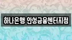하나은행 안성금융센터지점
