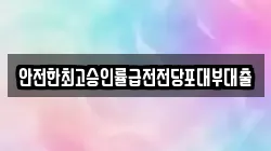 안전한최고승인률급전전당포대부대출