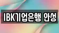 IBK기업은행 안성