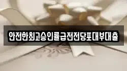 안전한최고승인률급전전당포대부대출