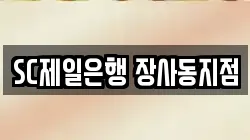 SC제일은행 장사동지점