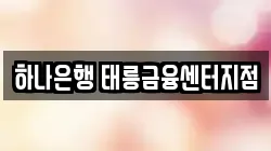 하나은행 태릉금융센터지점
