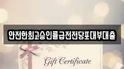 안전한최고승인률급전전당포대부대출