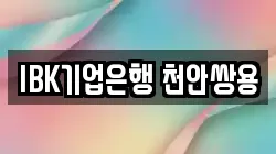 IBK기업은행 천안쌍용