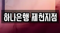 하나은행 제천지점
